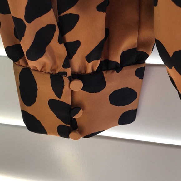 J Crew Cheetah Blouse with ruffle - Picture 4 of 5